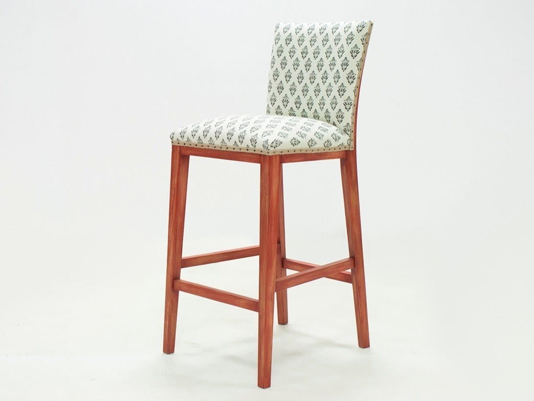 Высокий бархатный табурет с подставкой для ног со спинкой CREARTE COLLECTIONS Luxor Essence ARCH-00143928 - Вид №9