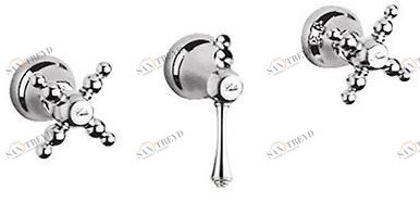 Rubinetteria Giulini Смеситель для душа на 3 отверстия с переключателем Parigi 7316w3