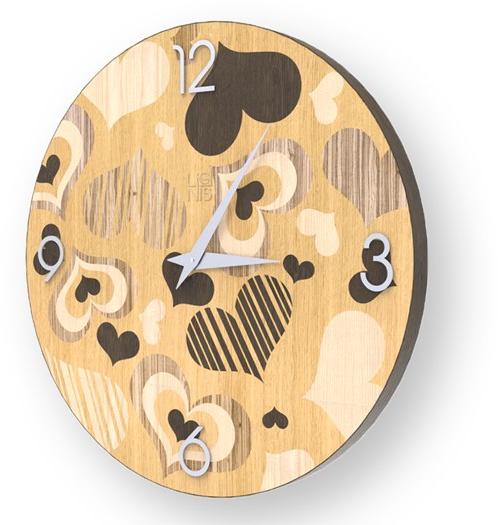 LIGNIS® Настенные часы из инкрустированного дерева Dolcevita love 10.038 / 10.116 - Вид №1