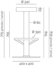 PF Stile Табурет чугунный с подставкой для ног sun-id-1400606 - Вид №2
