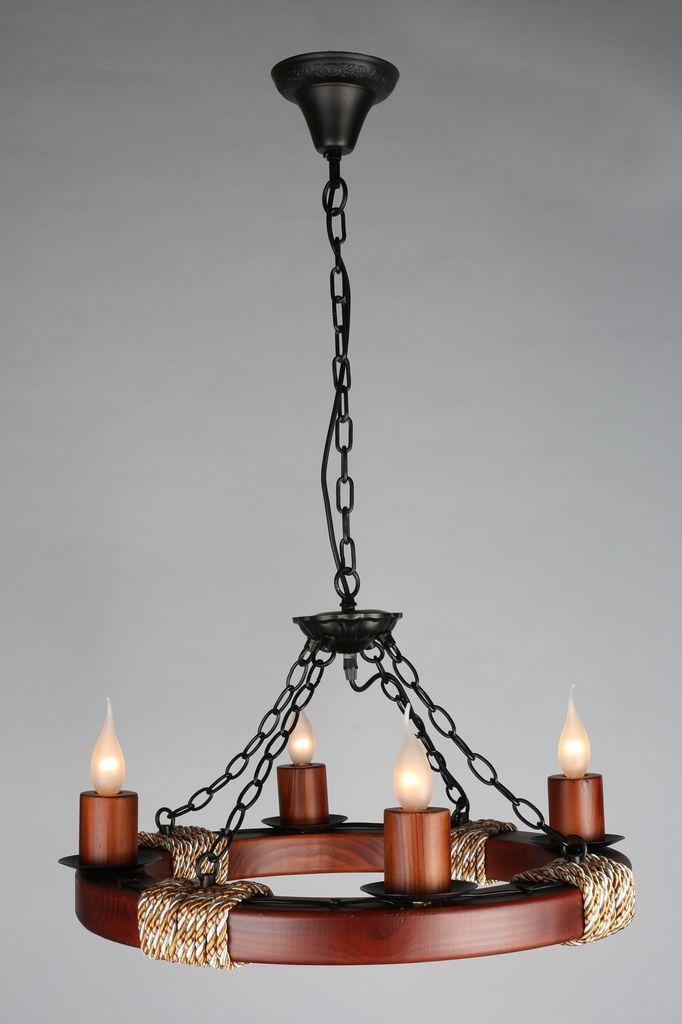 Подвесная люстра Omnilux OML-59303-04 OMNILUX ДИЗАЙНЕРСКИЕ 185516 Коричневый  - Вид №1