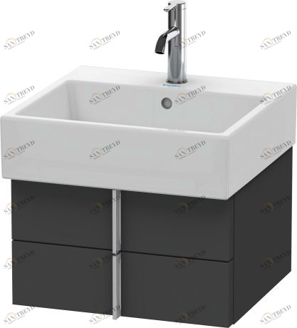 VA628404949 Тумбочка подвесная Vero Air #VA6284 484 x 431 мм Графит матовый, декор Duravit