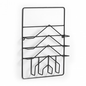 102146 Журнальная стойка из черного металла 33 x 45 см La Forma Yamine