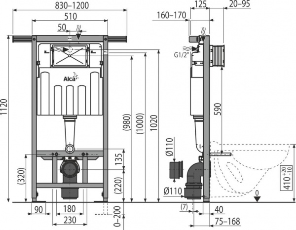 Инсталляция Alca Plast инсталляции АМ 102/1120 Santreyd 101940 - Вид №1