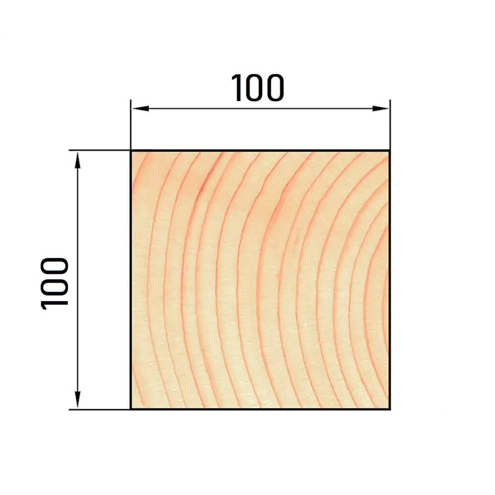 Брус строительный Santreyd 100×100×3000 мм из натуральной ели 82017667 STLM-0017678 - Вид №4