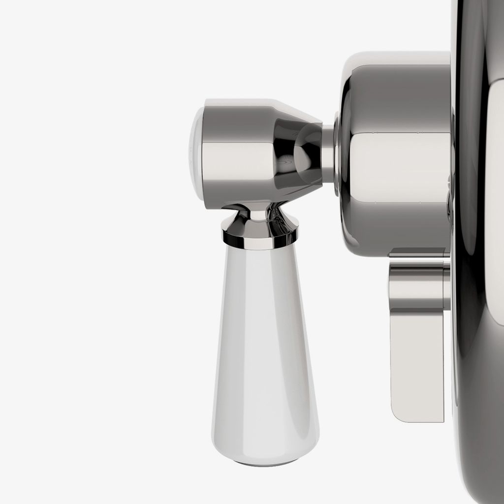 HGPB30 Балансир давления Highgate с отводной накладкой и белой фарфоровой ручкой Waterworks  - Вид №1