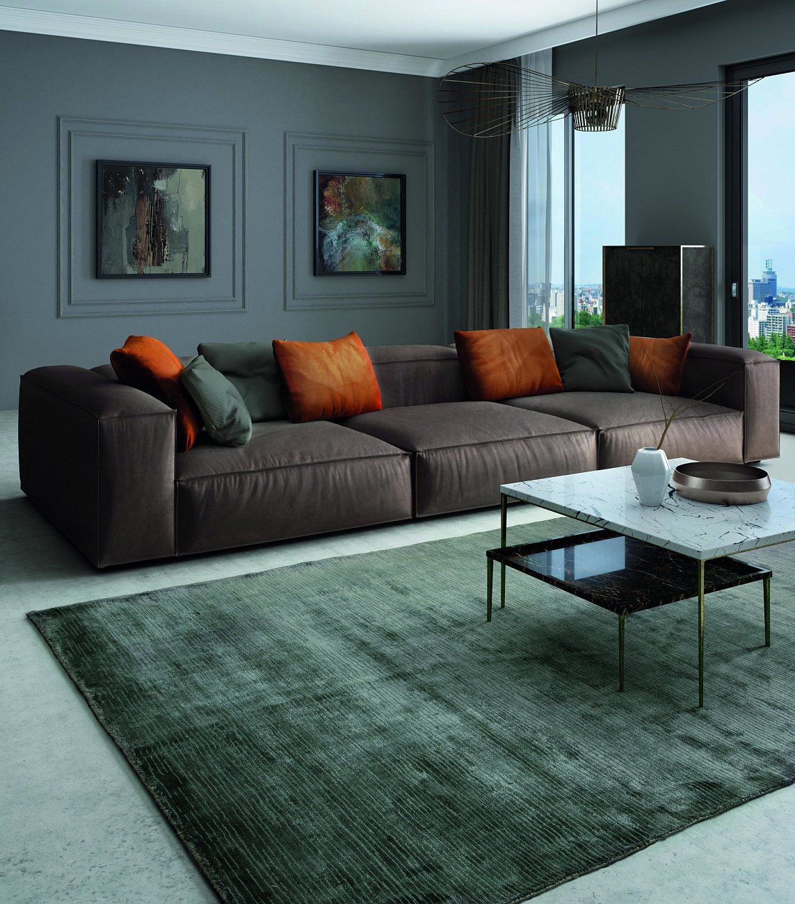 Ковер Celia Стальной серый 200*300 CARPETDECOR ДИЗАЙНЕРСКИЕ, HANDMADE, ДЕТСКИЕ 240193 Стальной  - Вид №1