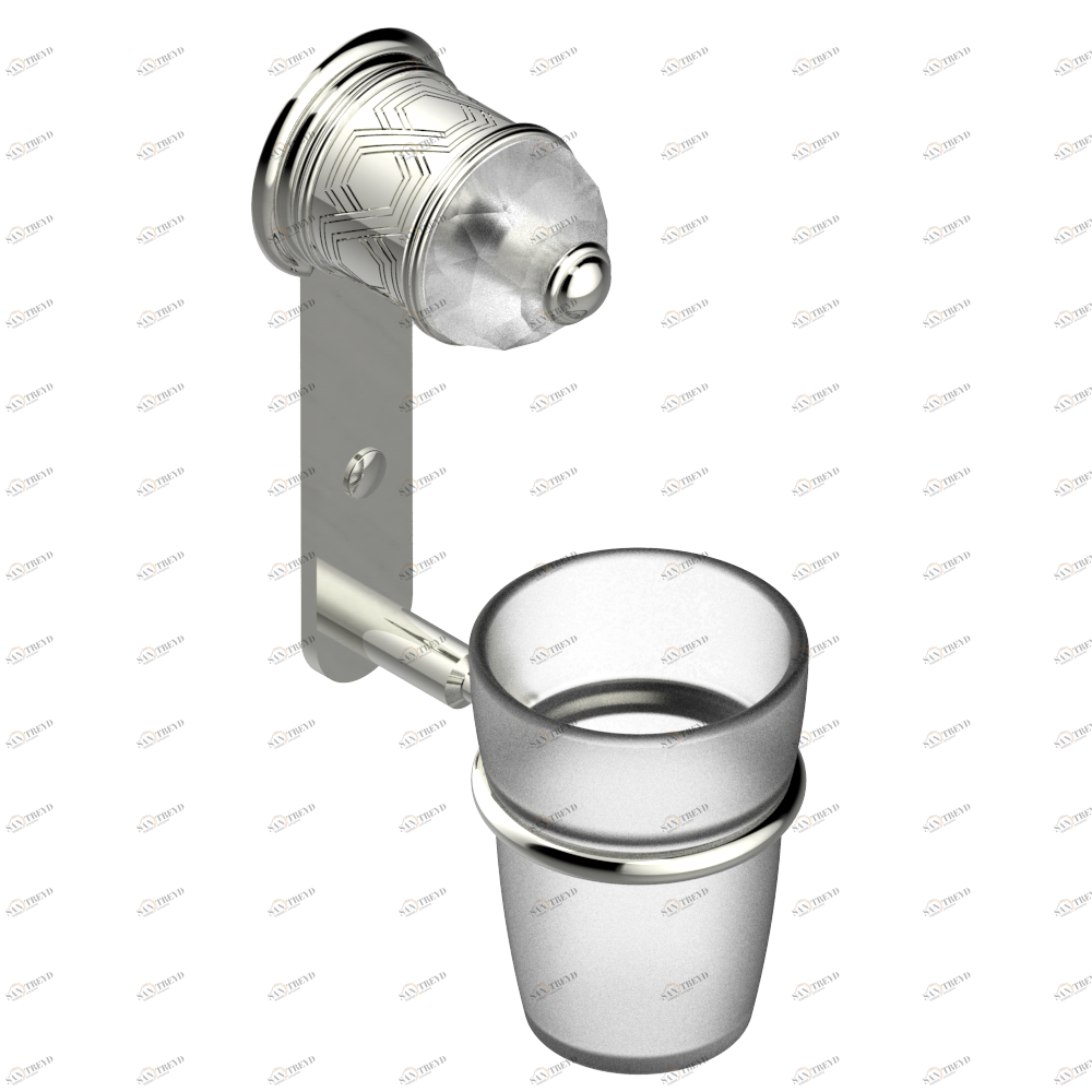 U4F-536 Стакан настенный для зубных щёток Thg-paris Duomo с хрусталём Покрытие PVD матовый никель U4F-536 CAT.F
