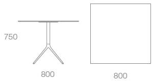 Albaplus Стол из стали с квадратной столешницей из hpl Momo sun-id-1363690 - Вид №3