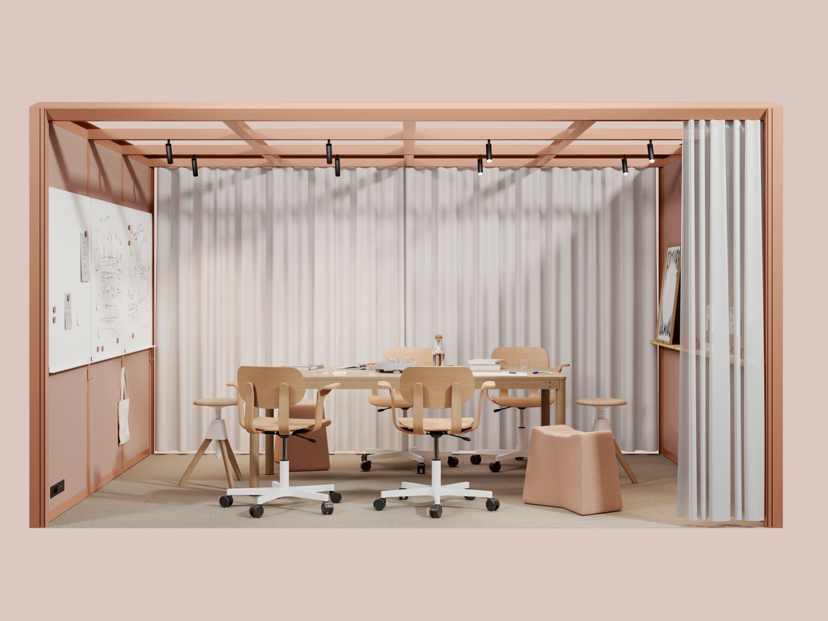 Алюминиевый и стеклянный офисный остров для встреч Mute Modular ARCH-00142409