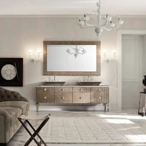 Комбинация ванной комнаты M02 в отделке Alligator gold MILLDUE MAJESTIC