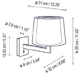 BOVER Светодиодный настенный светильник из ткани Lexa sun-id-1501074 - Вид №2