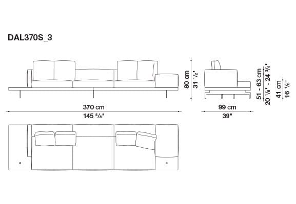 3-местный тканевый диван с полуостровом B&B Italia док ARCH-00061121 - Вид №32