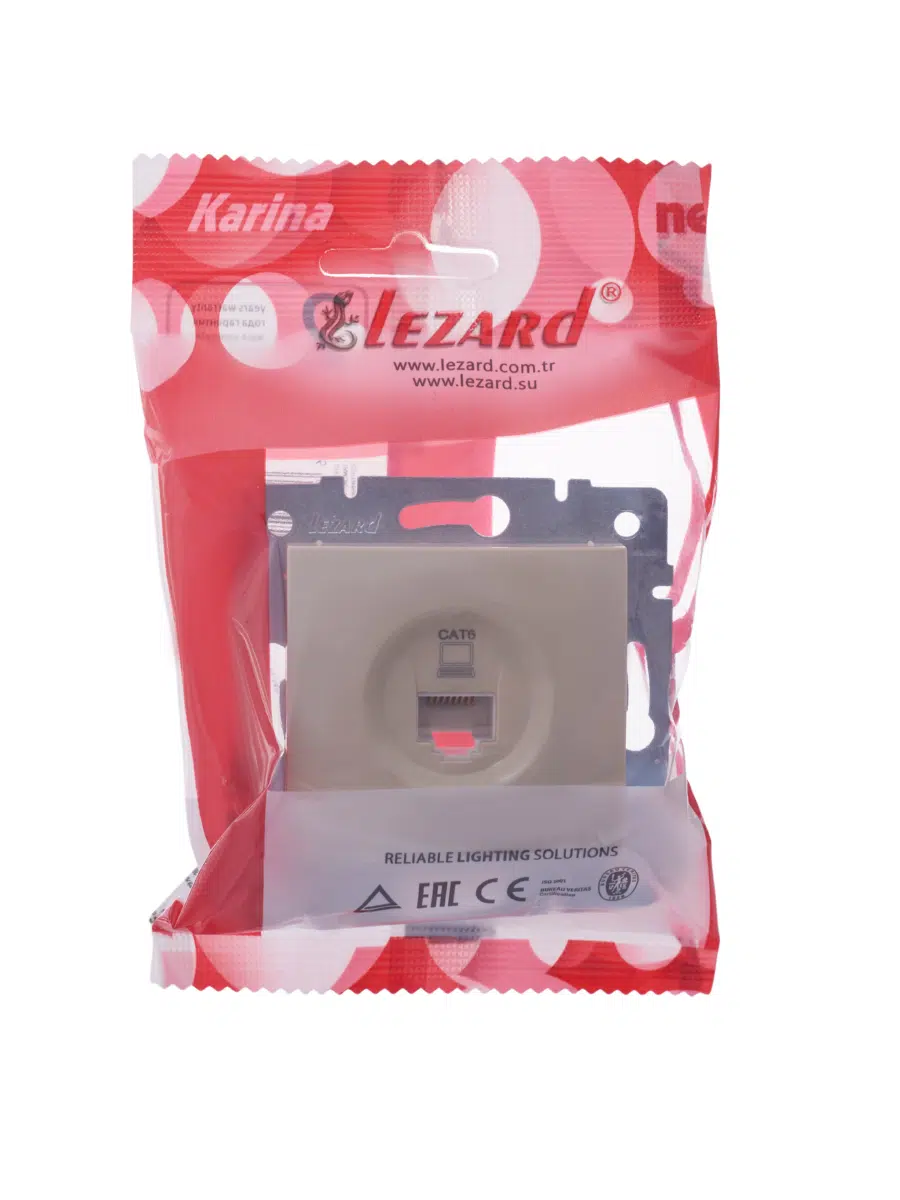 KARINA Розетка компьютерная Cat 6 кремовый LEZARD 707-0388-140