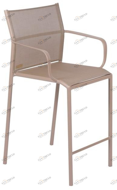 Fermob Высокий алюминиевый табурет с подлокотниками со спинкой Cadiz 8705