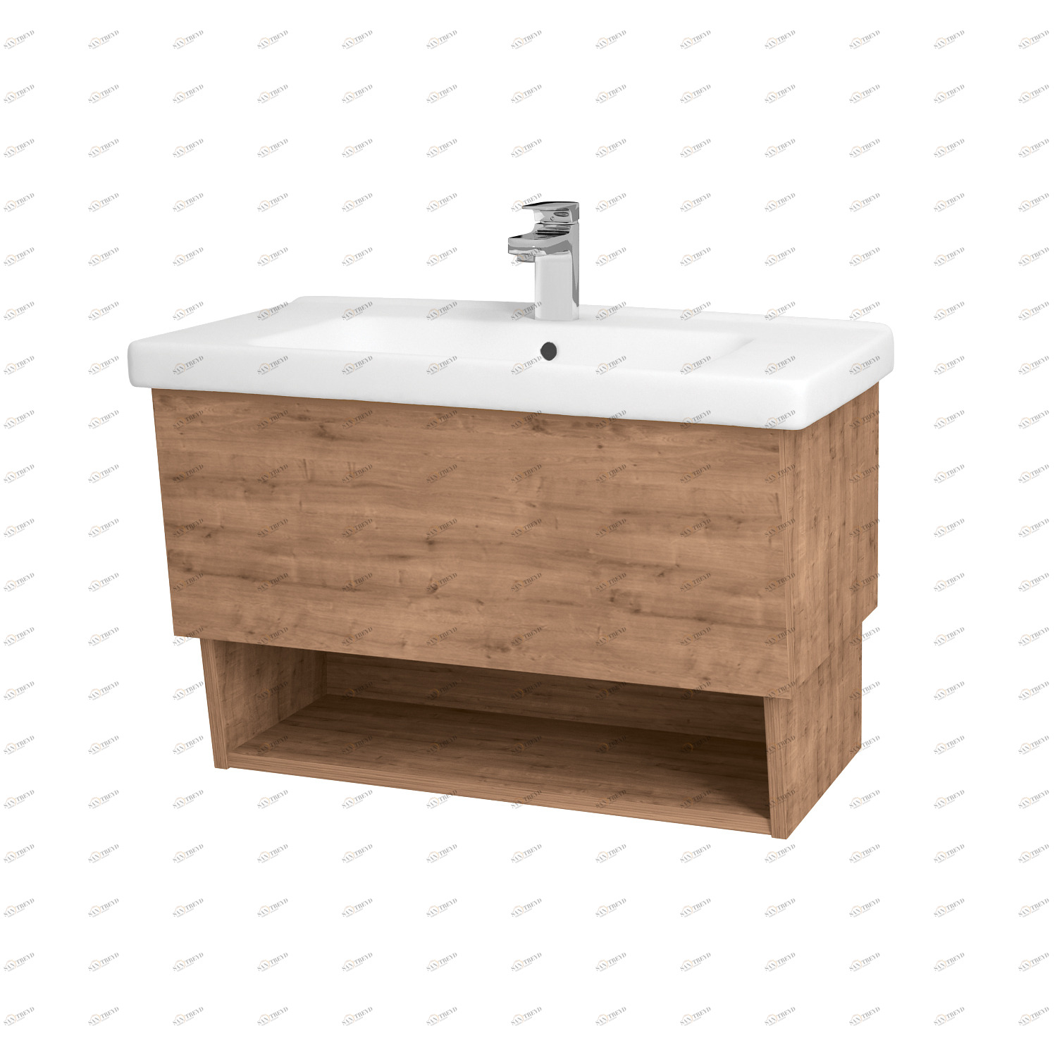 Тумба INVENCE, 80 см, подвесная, 1 ящик, push-to-open, арлингтон DREJA 137861