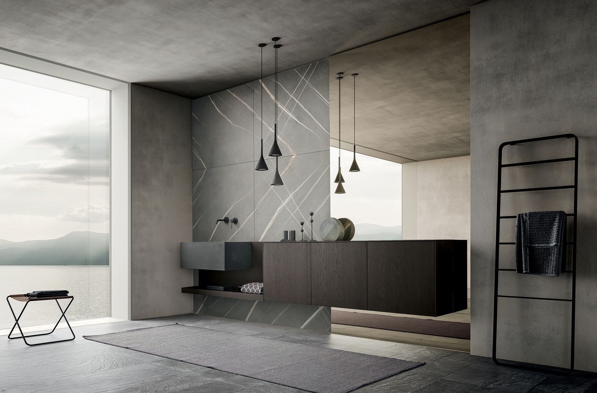 Подвесной шкаф для раковины из дуба со встроенной раковиной MODULNOVA MH6 ARCH-00095954 - Вид №1