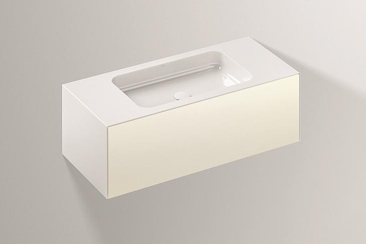 5156514000 Умывальник с тумбой, wp.folio4, белая, proshield, лакированная, шелковисто-матовый блеск, белый Alape серия FO (Folio) 