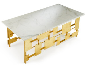 Прямоугольный мраморный журнальный столик для гостиной