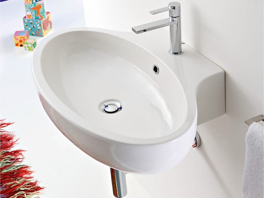 Керамическая овальная подвесная раковина Scarabeo Ceramiche ARCH-00119009