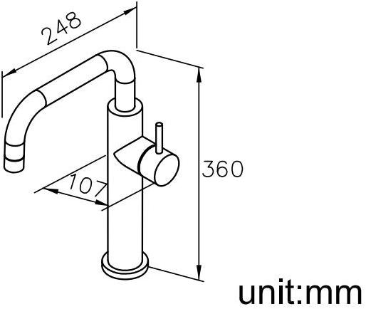 JUSTIME Смеситель для кухни на столешнице из нержавеющей стали Still one 6770-96-80s1 - Вид №1