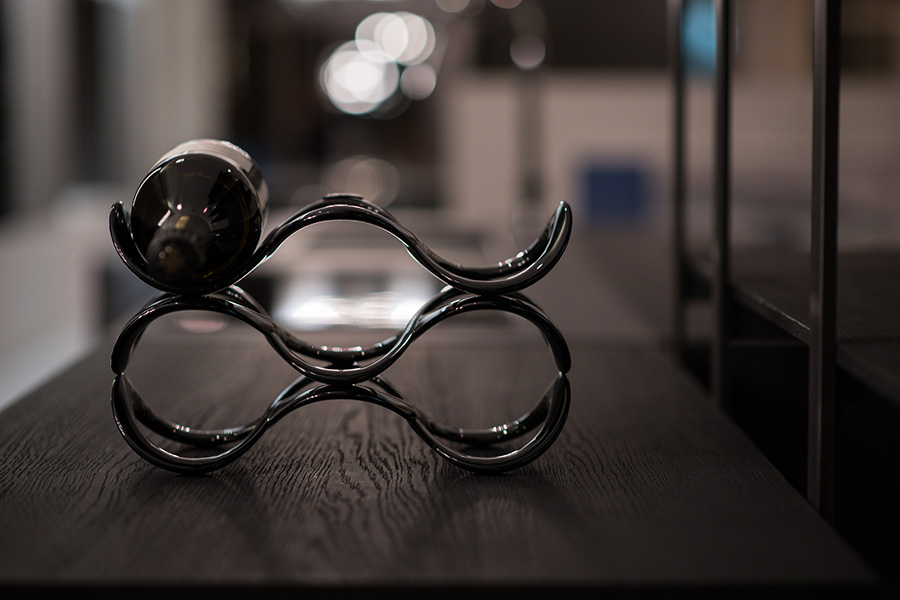 Подставка для бутылок стеклянная 32 см черная Cuvee GUZZINI  00-3872304 Черный  - Вид №6