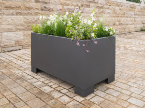 Прямоугольная плантатор из нержавеющей стали