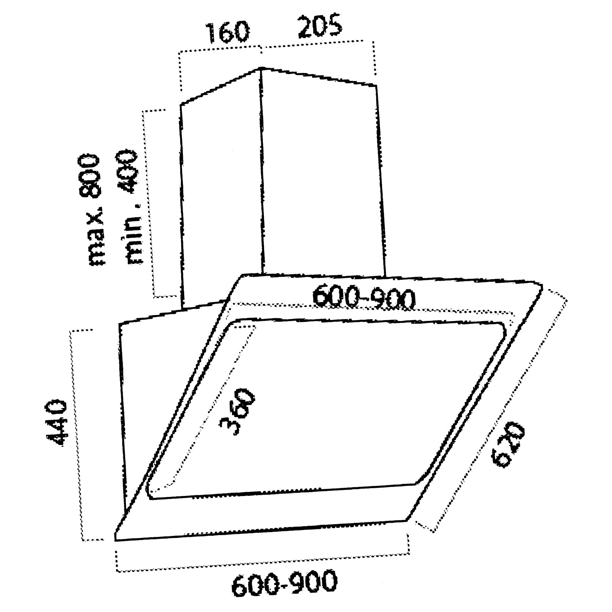 5462272 Вытяжка наклонная Rodmans HC 6012 WH белый/белый STDN-0132958 - Вид №12