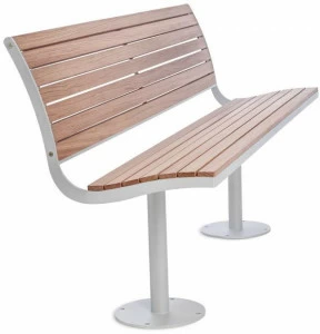 Nola Industrier Скамья из стали и дерева со спинкой Parco