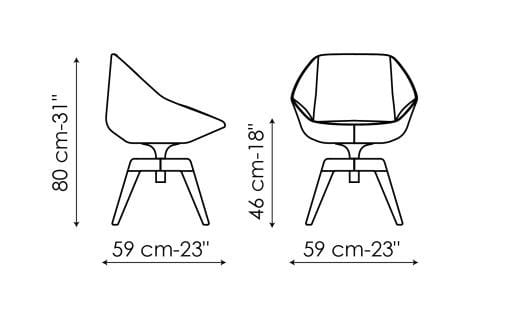 Кожаный мягкий поворотный стул BONALDO STONE ARCH-00022499 - Вид №2