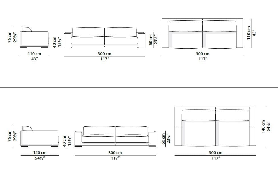 Кожаный линейный диван Baxter BUDAPEST ARCH-00084279 - Вид №9