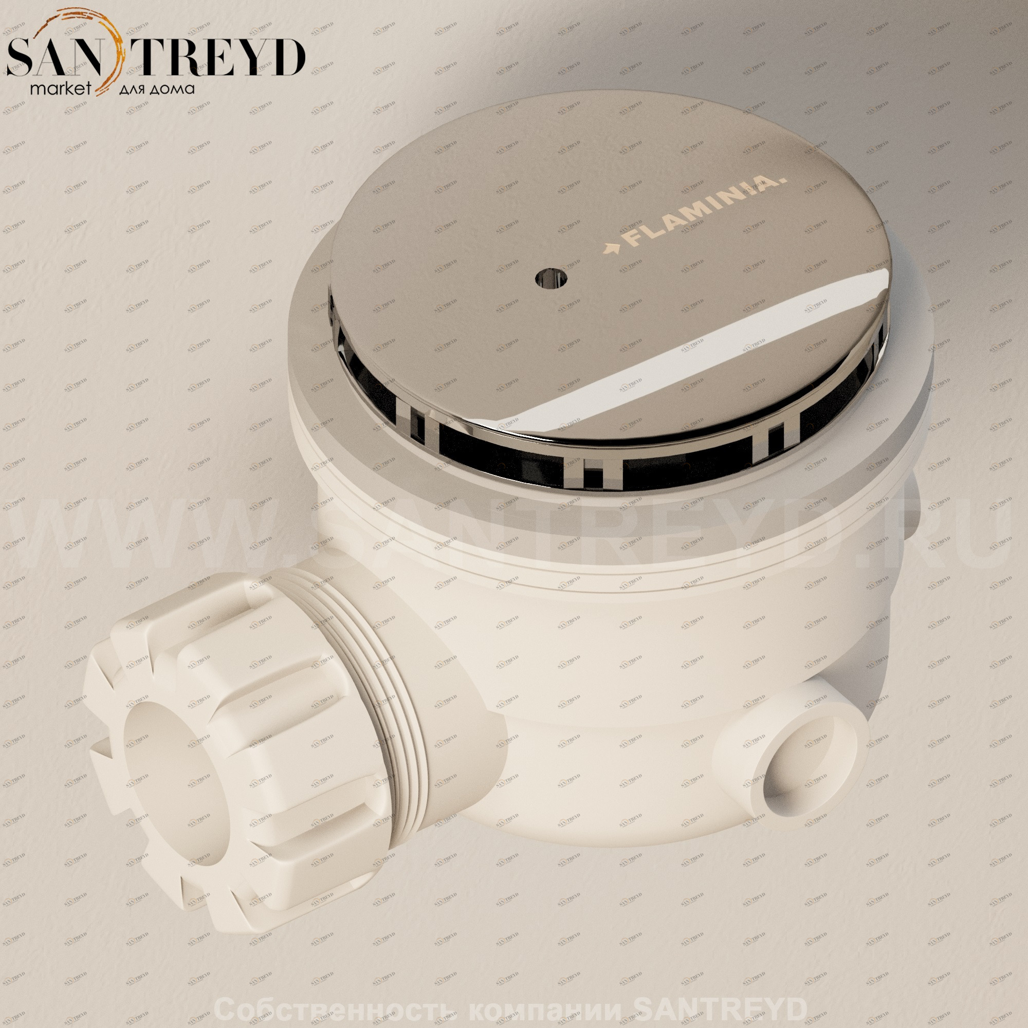 Flaminia PLFR Донный клапан с хромированный накладкой для душевого поддона PLFR.CR Ceramica Flaminia Ricambi PLFRCR