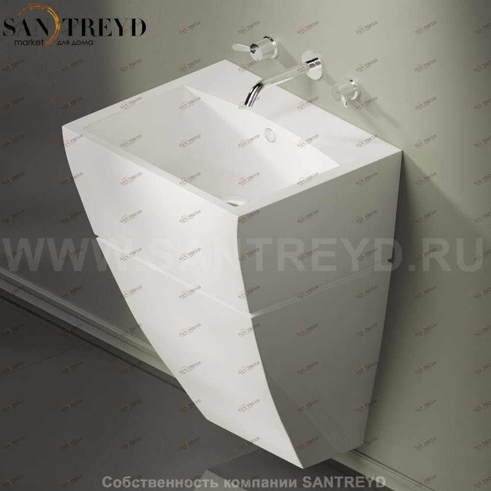 ACER07500RSZ Подвесная раковина настенная прямоугольная Agape 750 белая