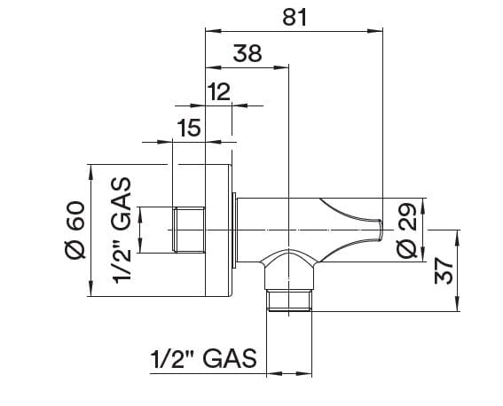 Держатель для душа из латуни с водоотводом Bossini Apex ARCH-00013749