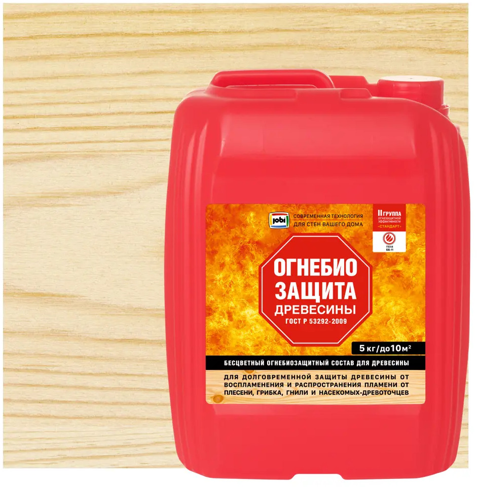 Огнебиозащита Jobi для древесины 5 кг - комплексная защита от огня и биопоражений 82277849