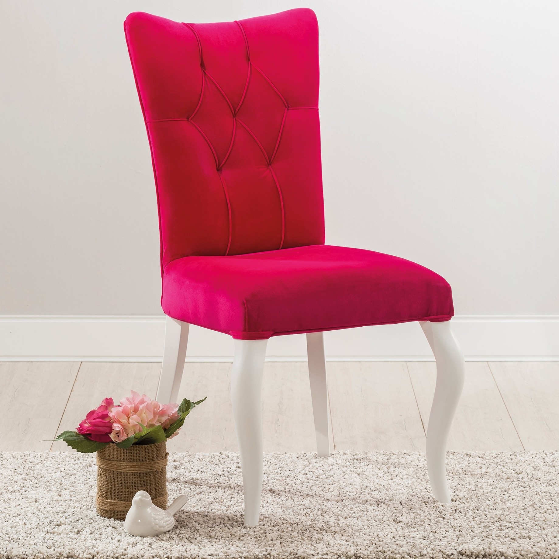 Стул с каретной стяжкой розовый Rosa CILEK YAKUT 00-3832549 Розовый Santreyd  - Вид №2