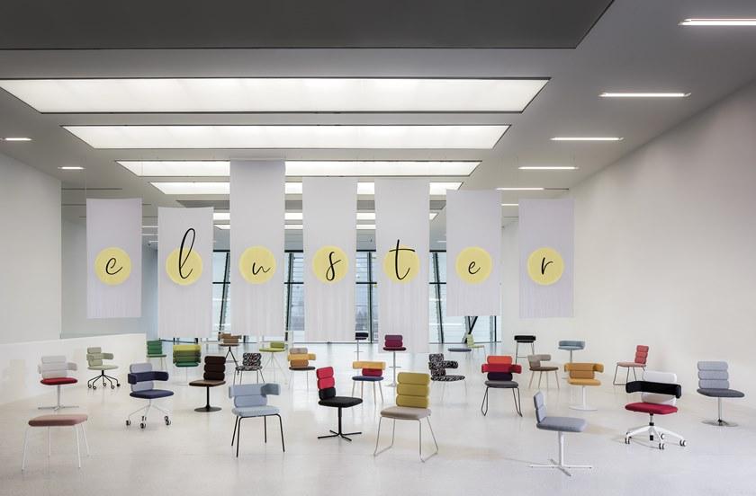 Luxy Тканевый поворотный табурет со спинкой Cluster Cl11 - Вид №2