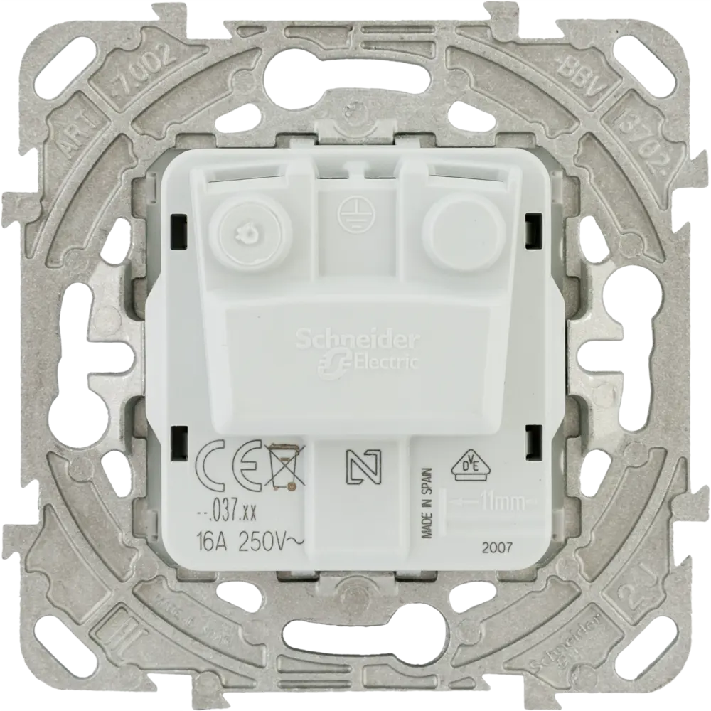 Розетка встраиваемая Systeme Electric Unica с заземлением, цвет белый STLM-2020410 - Вид №4