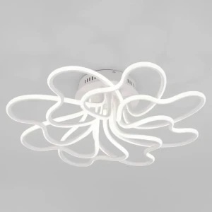 Люстра потолочная светодиодная Eurosvet Floret 90135/8 с пультом управления, 50 м², холодный белый свет, цвет белый