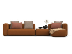 Тканевый диван с полуостровом