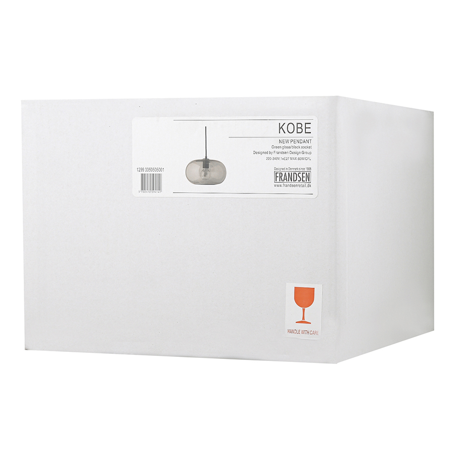 12993350505001 Лампа подвесная kobe, 17хD30 см, зеленое дымчатое стекло, черный цоколь Frandsen  - Вид №5