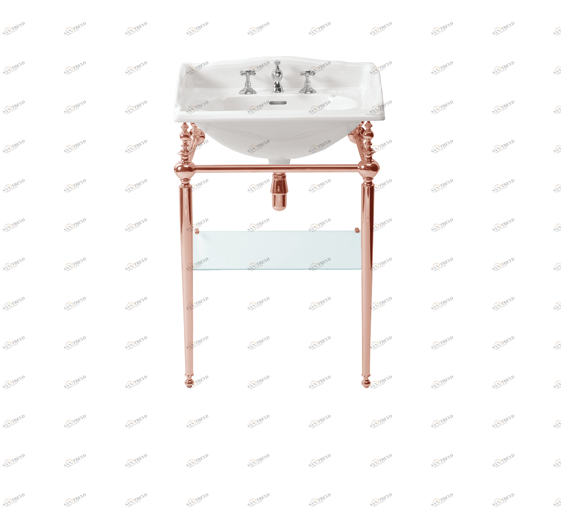 Gentry Home Таз большой белый Victorian Розовое золото GH101800