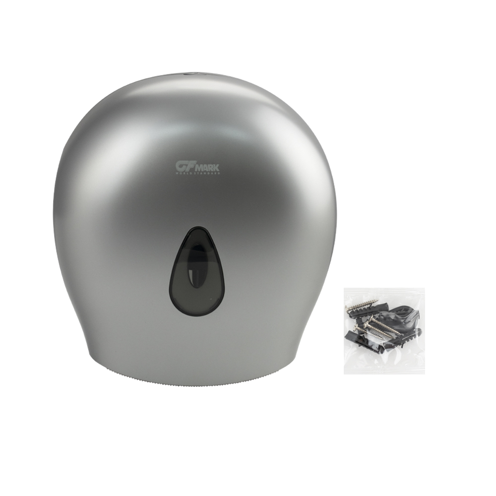 GFmark - Диспенсер для туалетной бумаги - барабан, пластиковый, СЕРЫЙ, с глазком - капля, с ключем, код: 931  - Вид №7