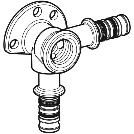 GEBERIT 612.306.00.5 Водорозетка проходная Geberit Mepla 90°, с уступом  - Вид №1