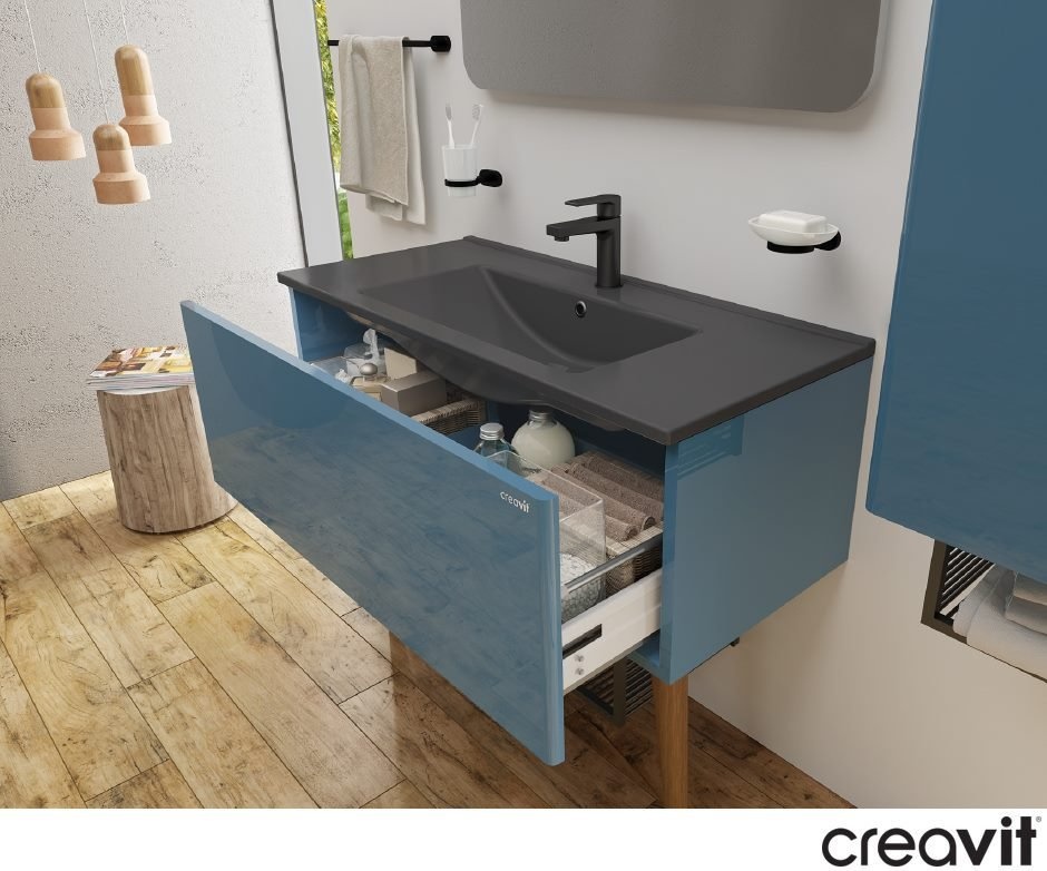 SU100-00AM00E-0000 Раковина SU100.6 меб.(45*100 см) АНТРАЦИТ Creavit  - Вид №1