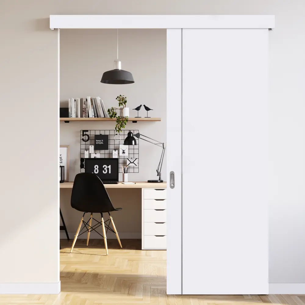 Дверь межкомнатная Смарт М1 глухая цвет белый 70х200 см (с замком) VELLDORIS STLM-2010706 - Вид №4