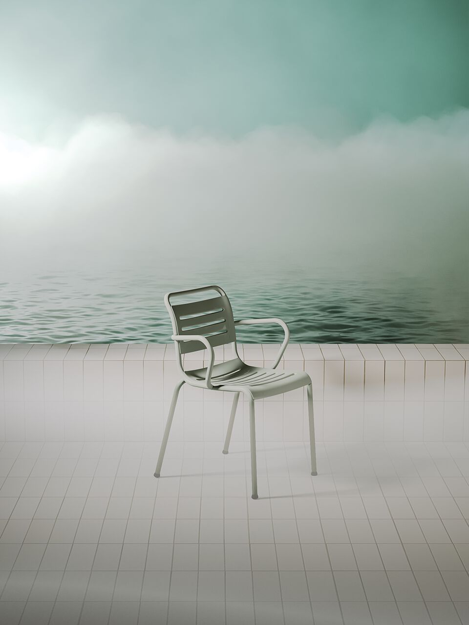 Штабелируемый стул из переработанного алюминия с подлокотниками COLOS Re-al ARCH-00058032 - Вид №4