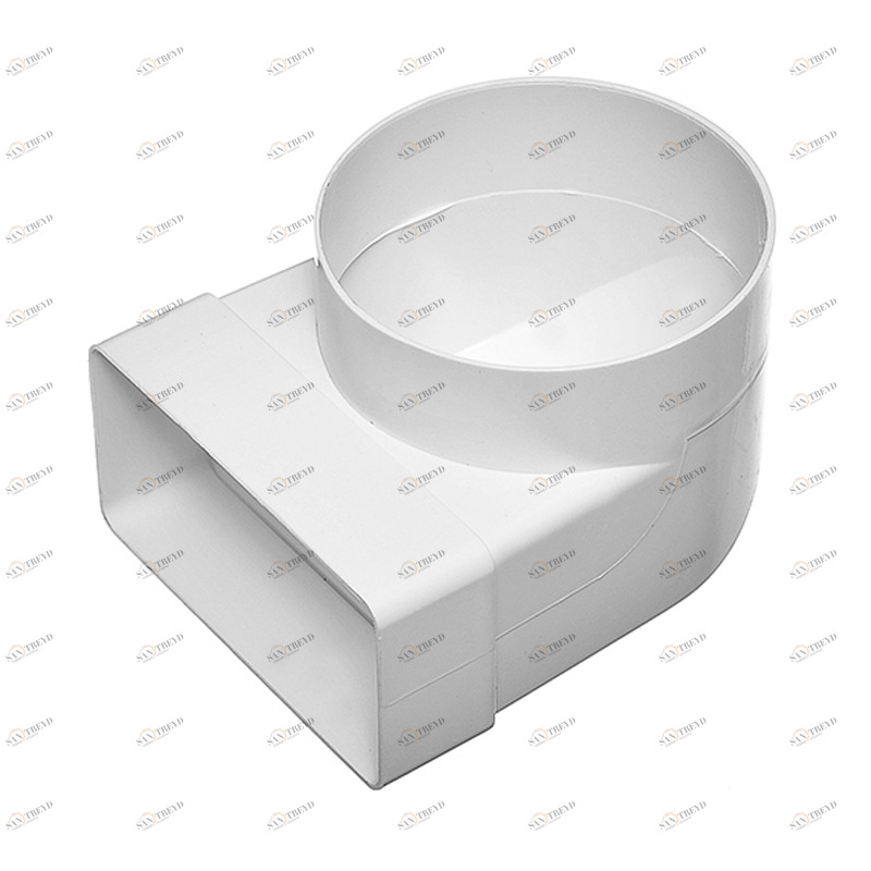 Переход пластиковый угловой плоский/круглый канал (125/220х90) Santreyd 02-0508-010