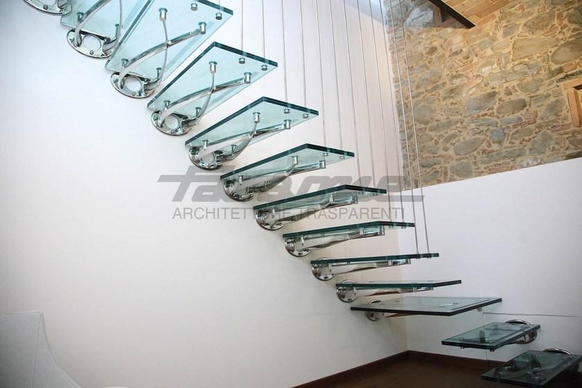 FARAONE Консольная лестница из нержавеющей стали и стекла sun-id-1490682 - Вид №6