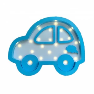 Ночник деревянный 30 см сине-голубой "Машина" LAMPA I DEREVO  00-3880199 Синий;голубой